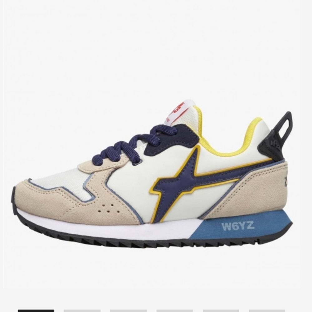 W6YZ JET-J. Suede and technical fabric sneakers Beige-White